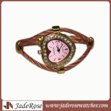 Reloj impermeable de la correa de la aleación del dial del diamante de la moda de la venta caliente